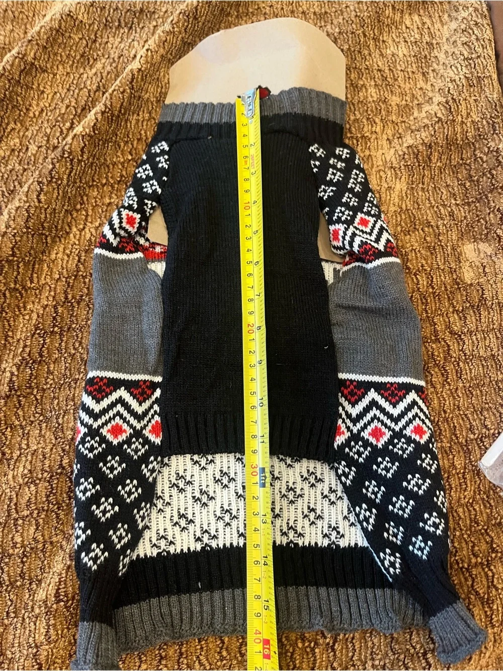 Holiday 'Naughty or Nice' Dog Sweater - Black & Gray